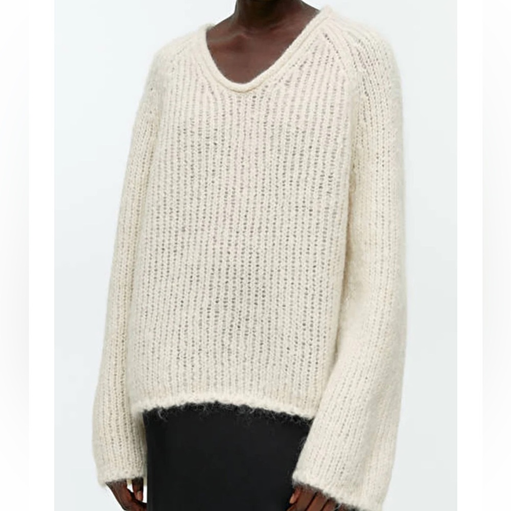 ARKET Loose-Knit Wool-Mohair Jumper Off White - Picture 2 of 9